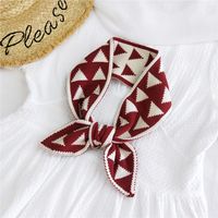 Small Triangle Pointed Knit Woolen Scarf sku image 1