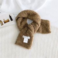 Pure Color Curly Plush  Long Wild Warm Double-sided Scarf sku image 3