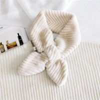 Arrow Stripes Cross Plush  Long  Solid Color Thickened Scarf sku image 1