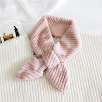 Arrow Stripes Cross Plush  Long  Solid Color Thickened Scarf sku image 3