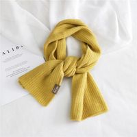 Women's Solid Color Knitted Scarf Winter New Thickened Scarf Shawl Dual-use Warm Bib sku image 3
