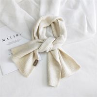 Women's Solid Color Knitted Scarf Winter New Thickened Scarf Shawl Dual-use Warm Bib sku image 4