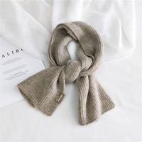 Women's Solid Color Knitted Scarf Winter New Thickened Scarf Shawl Dual-use Warm Bib sku image 5