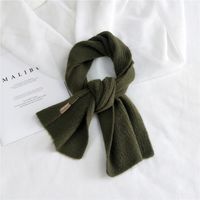 Women's Solid Color Knitted Scarf Winter New Thickened Scarf Shawl Dual-use Warm Bib sku image 6