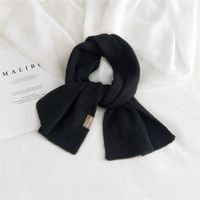Women's Solid Color Knitted Scarf Winter New Thickened Scarf Shawl Dual-use Warm Bib sku image 8
