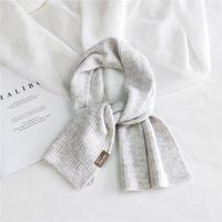 Women's Solid Color Knitted Scarf Winter New Thickened Scarf Shawl Dual-use Warm Bib sku image 9