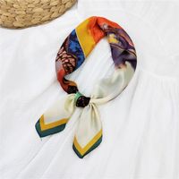 70 Bufanda Cuadrada Pequeña Bufanda De Seda Para Mujer Bufanda De Cuello De Verano Protector De Cuello Bufanda Fina Coreana sku image 19