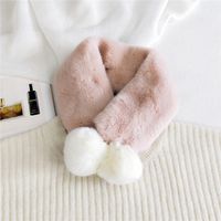 New Double Ball Plush Bib  Korean  Long Style  All-match Student Solid Color Thick Scarf sku image 4