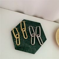 Simple Metal Exaggerated Gold Detachable Twisted Earrings main image 4