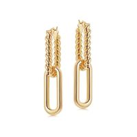 Simple Metal Exaggerated Gold Detachable Twisted Earrings main image 3