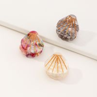 Hot-selling Acetate Beach Shell Simple Fashion Large Drawing Gold Line Hairpin main image 4