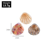 Hot-selling Acetate Beach Shell Simple Fashion Large Drawing Gold Line Hairpin main image 6
