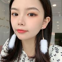 Mink Hair Autumn And Winter Tassel Korean Earrings main image 1