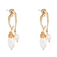 New Hot-selling Winding Baroque Pearl Elegant Fashion Natural Freshwater Rice Bead Earrings main image 6