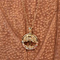 Fashion Flower Stainless Steel Copper Pendant Necklace In Bulk main image 4