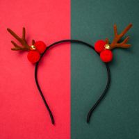 Christmas Series Resin Flannel Bells Moose Horns Headband main image 1