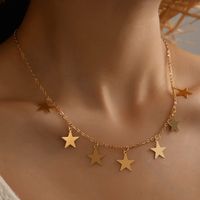 Korean Five-pointed Star Diamond Butterfly Pendant Single Layer Necklace main image 6