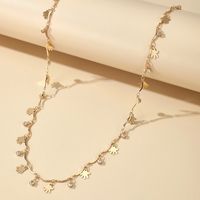 Korean Five-pointed Star Diamond Butterfly Pendant Single Layer Necklace main image 3