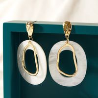 New Korean Acrylic Resin Geometric Round Irregular Shell Earrings main image 3