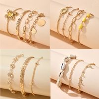 Fashion Creative Butterfly Shell Anklet Simple Moon Disc Pendant Multi-piece Footwear Set main image 1