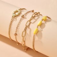Fashion Creative Butterfly Shell Anklet Simple Moon Disc Pendant Multi-piece Footwear Set main image 3