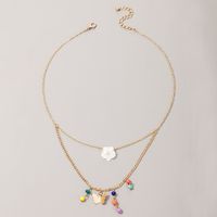 Beliebte Mode Bunte Reis Perlen Blume Schmetterling Mehrschichtige Halskette main image 1