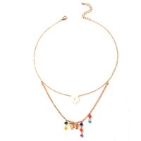 Beliebte Mode Bunte Reis Perlen Blume Schmetterling Mehrschichtige Halskette main image 6