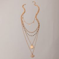 Fashion Simple And Exaggerated Versatile Multi-layer Disc Moon Eye Necklace main image 3