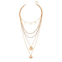 Fashion Simple And Exaggerated Versatile Multi-layer Disc Moon Eye Necklace main image 5