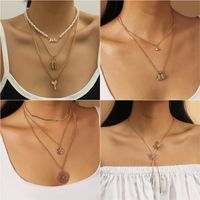 Hot-selling Multi-layer Hip-hop Style Alloy Pendant Creative Retro Necklace main image 3