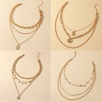 Hot Selling Multi-layer Hip Hop Metal Thick Chain Long Necklace main image 4