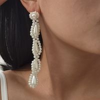 Creative Fashion Pearl Long Pendant Simple Retro Earrings main image 4