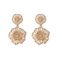 Light Luxury Simple Fashion Baroque Flower Diamond Korean Gold Earrings main image 6