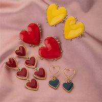 Autumn Heart-shaped Long Tassel Vote Earrings main image 3