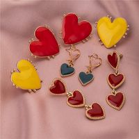 Autumn Heart-shaped Long Tassel Vote Earrings main image 5