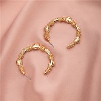 C-shaped Chinese Style Simple Retro Metal Earrings main image 2