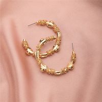 C-shaped Chinese Style Simple Retro Metal Earrings main image 4