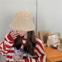 Sombrero De Lana De Color Puro Tejido Cálido Grueso Coreano main image 3