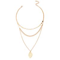 Popular Fashion Simple Multi-layer Five-pointed Star Leaf Long Necklace sku image 1