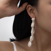 Creative Fashion Pearl Long Pendant Simple Retro Earrings sku image 1