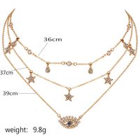 Fashion Women's Full Diamond Five-pointed Star Eye Pendant Multilayer Necklace main image 6