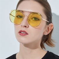 Round Retro Metal Colorful Ocean Lenses Anti-ultraviolet Sunglasses main image 3