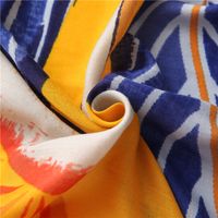 Abstract Cotton  Linen Scarf  Korean Bright Yellow Leaves  Long Sunscreen Shawl main image 6
