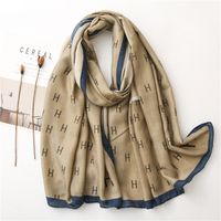 Letter Color Matching Spring And Autumn Seaside Shawl Scarf Dual-use main image 1