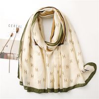 Letter Color Matching Spring And Autumn Seaside Shawl Scarf Dual-use main image 4