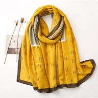 Letter Color Matching Spring And Autumn Seaside Shawl Scarf Dual-use main image 5
