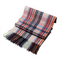 Colorful Small Square Bristle Autumn And Winter Long Polyester Warm Tassels Scarf main image 3