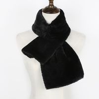 Korean  New Faux Fur Thickening Comfort And Warm Imitation Rabbit Fur Pure Color Scarf sku image 18