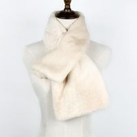 Korean  New Faux Fur Thickening Comfort And Warm Imitation Rabbit Fur Pure Color Scarf sku image 16