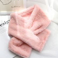 Korean  New Faux Fur Thickening Comfort And Warm Imitation Rabbit Fur Pure Color Scarf sku image 4